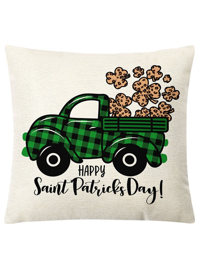 St. Patrick's Day Green Shamrock Throw Pillowcase