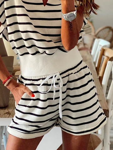 Drawstring Casual Two-Piece Set
