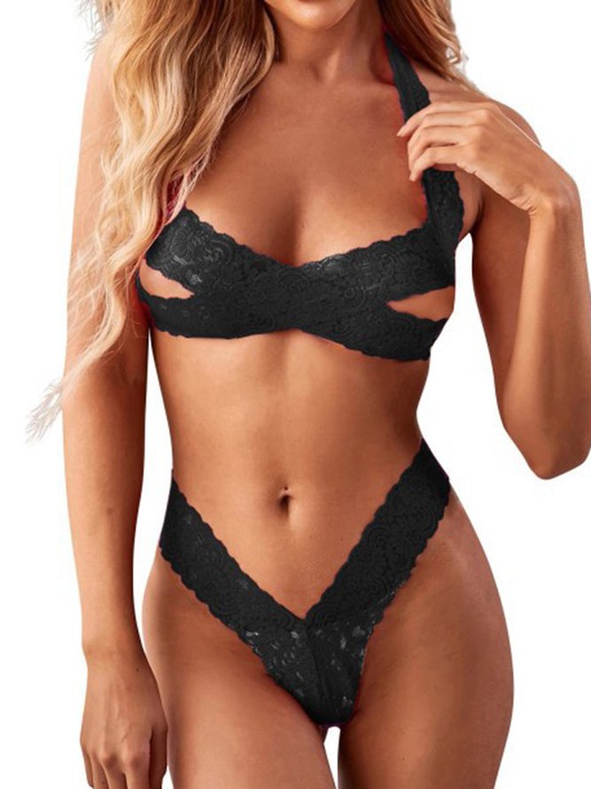 Valentine's Day Lace Hollow Sexy Lingerie Set