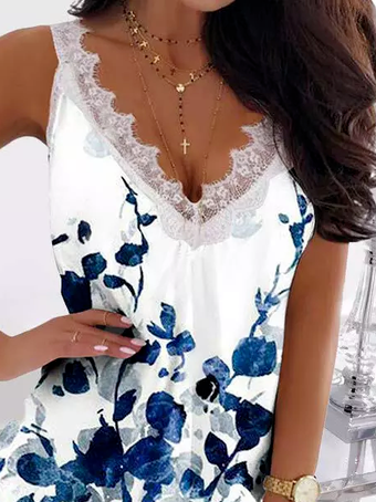 Casual Lace Loose Tank Top