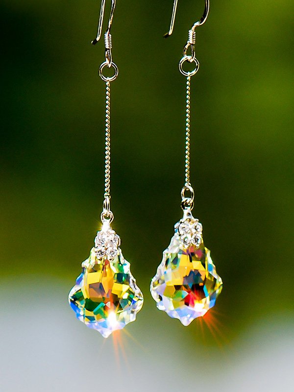 Casual Ombre Irregular Austrian Crystal Earrings Daily Holiday Dress Jewelry