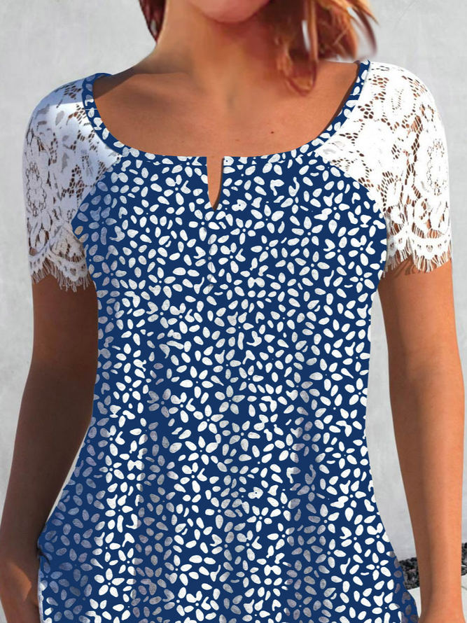 Jersey Printing Crew Neck Casual Shirt