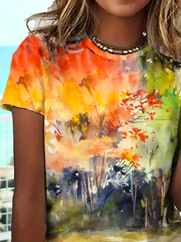 Casual Loose Printing T-Shirt