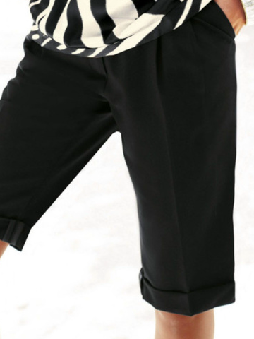 Loose Plain Casual Shorts