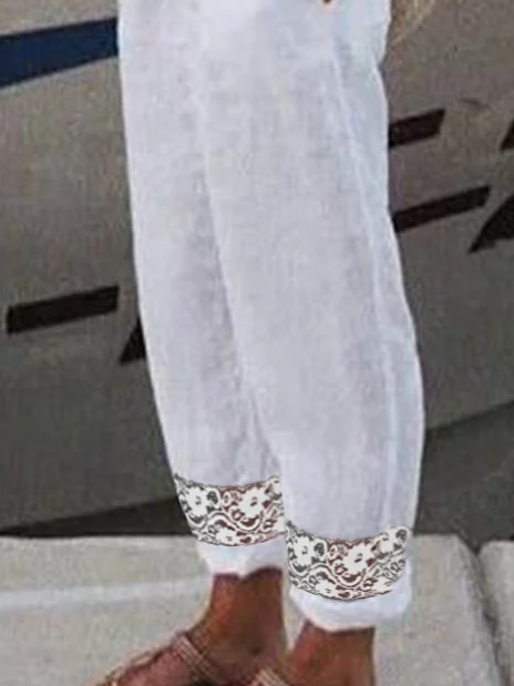 Casual Linen Lace Pants