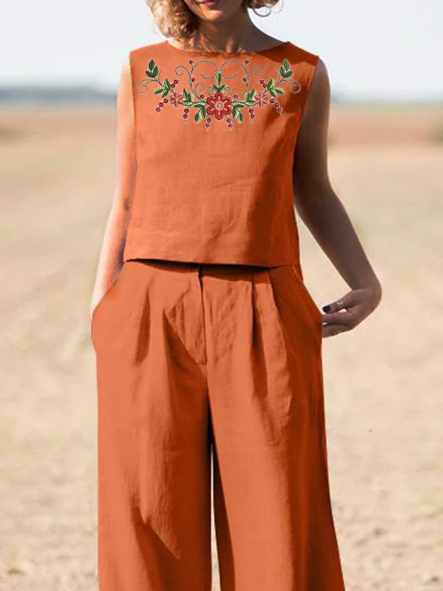Crew Neck Casual Two-Piece Set