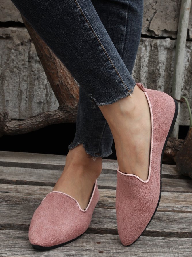 Women's Simple Style Faux Suede Flat Shoes