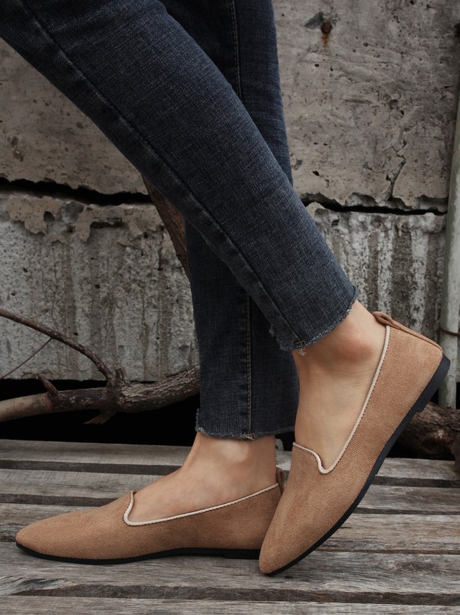 Women's Simple Style Faux Suede Flat Shoes