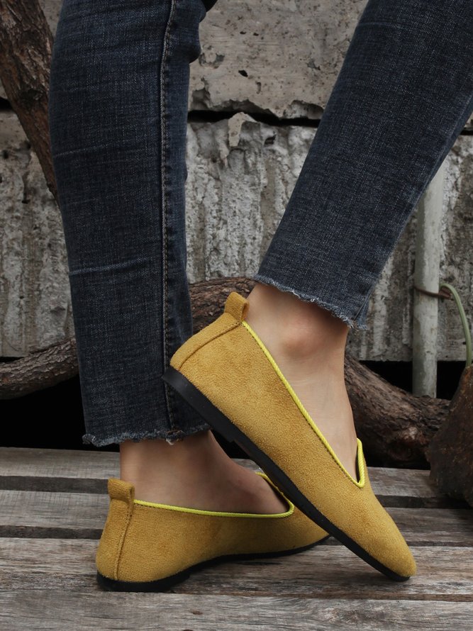 Women's Simple Style Faux Suede Flat Shoes