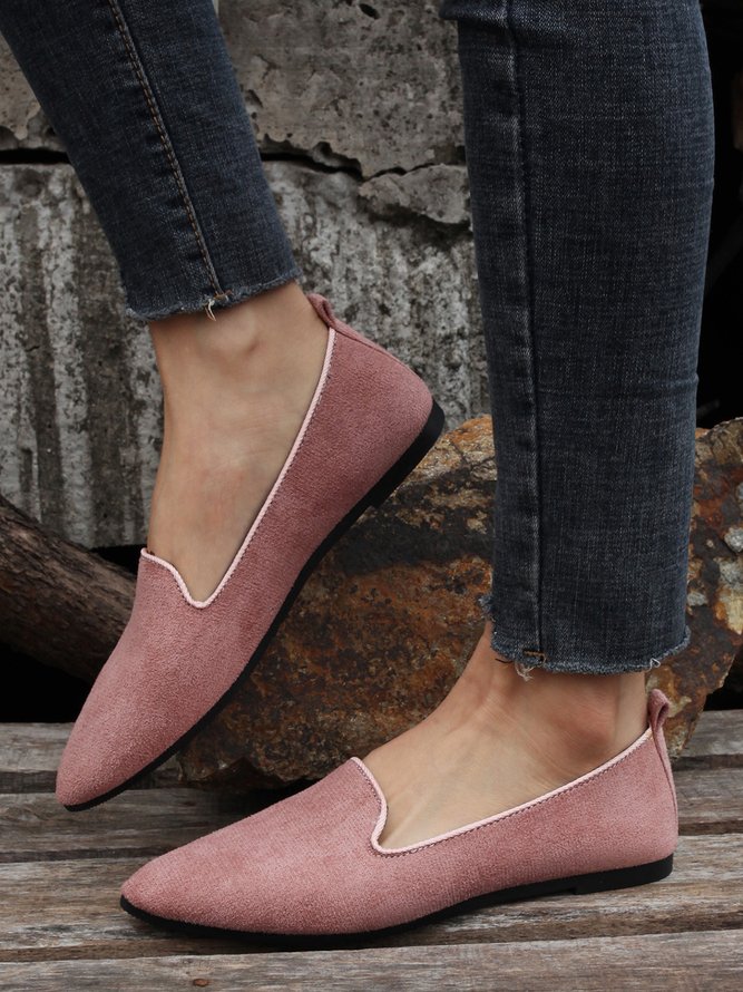Women's Simple Style Faux Suede Flat Shoes