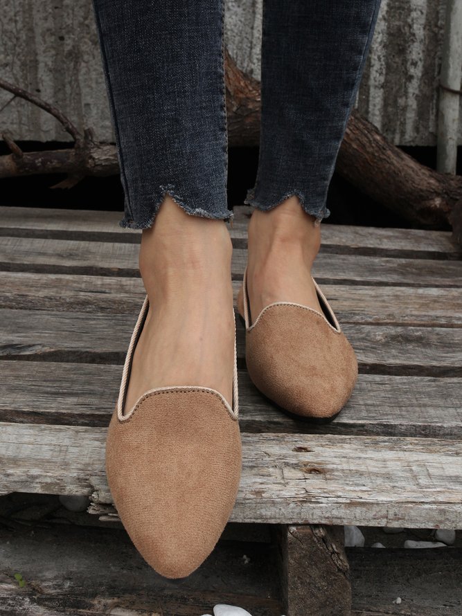 Women's Simple Style Faux Suede Flat Shoes
