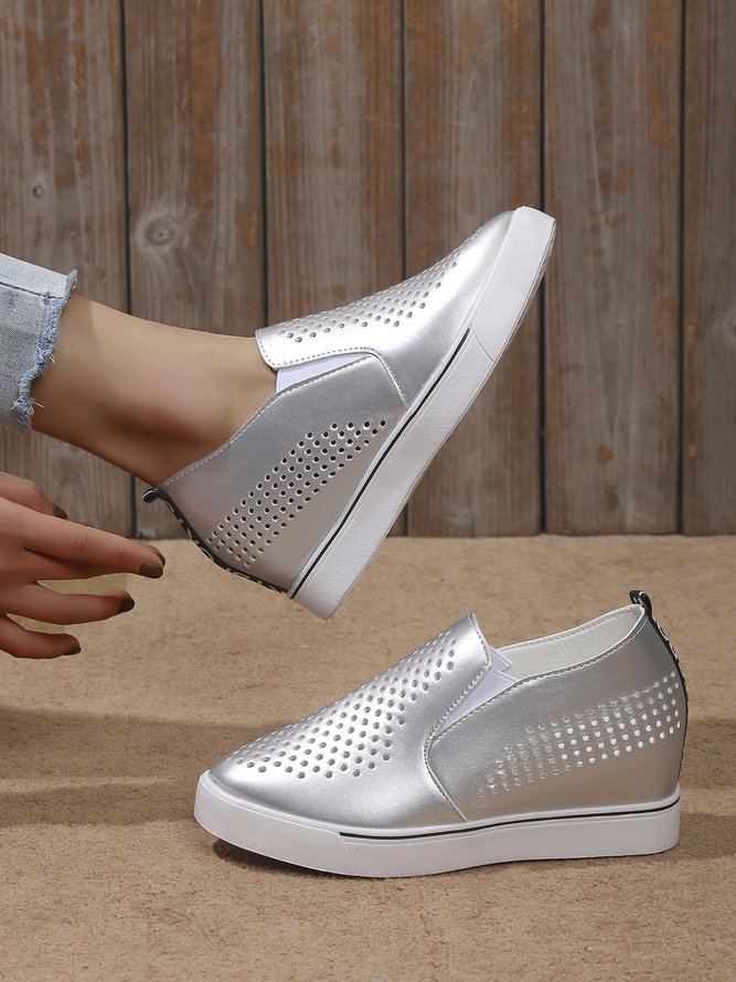 Hollow Out Laides Slip On Comfortable Casual Shoe