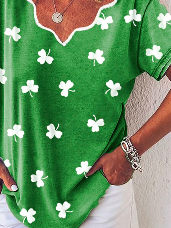 St. Patrick's Day Shamrock Loose Casual T-Shirt
