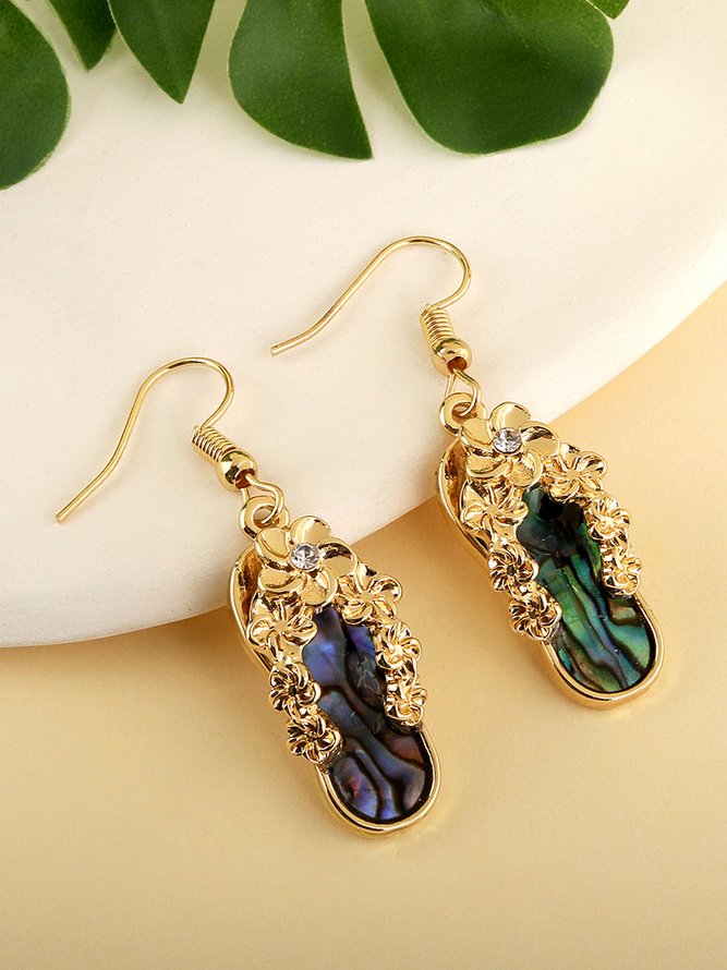 Fine Jewelry Floral Colorful Shell Necklace Earrings Set