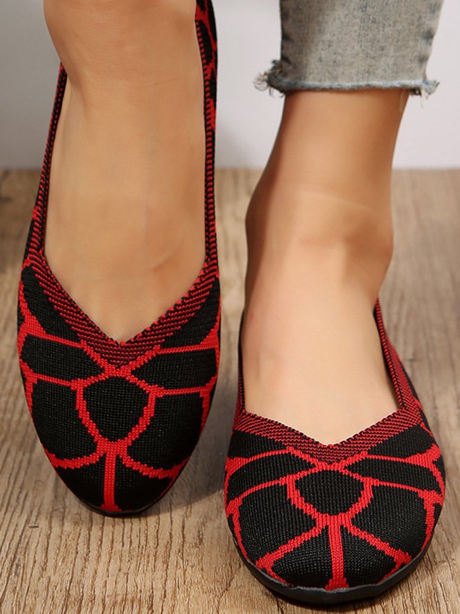 Stone Print Breathable Flyknit Flats