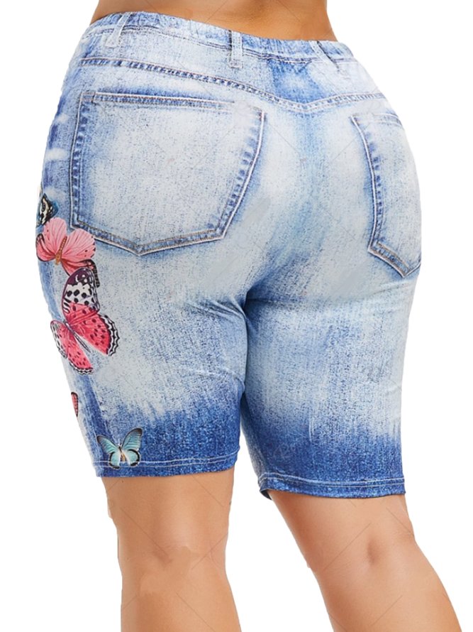 Plus Size Tight Butterfly Casual Leggings