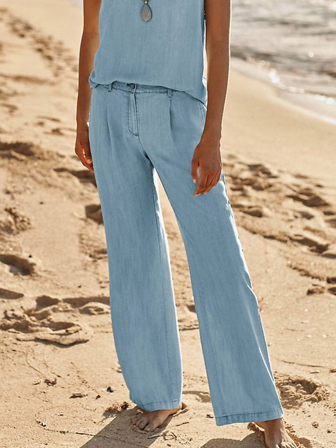 Casual V Neck Two-Piece Set