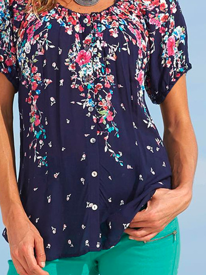 Crew Neck Casual Loose Shirt
