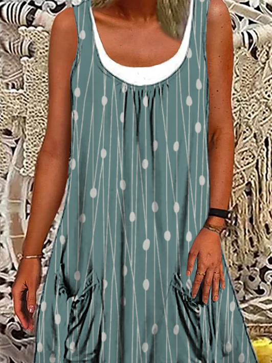 Abstract Polka Dots Casual Loose Dress