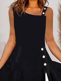 Plus Size Elegant Color Block Asymmetrical Midi Dress