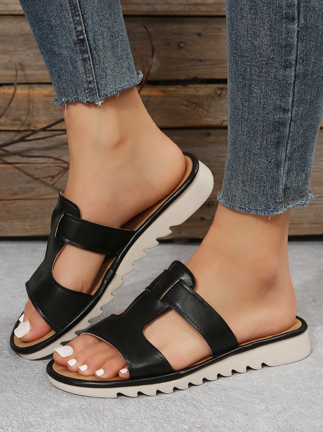 Casual Plain Non-Slip Slide Sandals