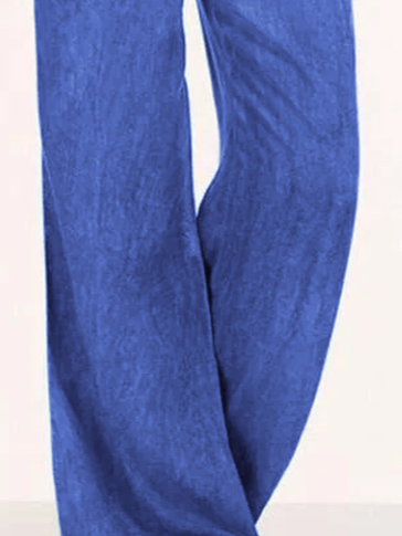 Plus Size Fashion Solid Color Big Hem Wide Leg  Casual Pants