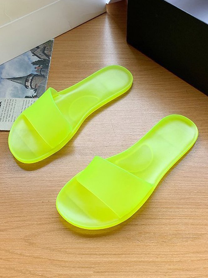 Casual Waterproof Ombre Single Band Slides