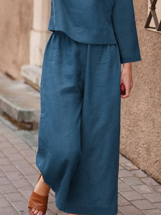 Crew Neck Casual Two-Piece Set