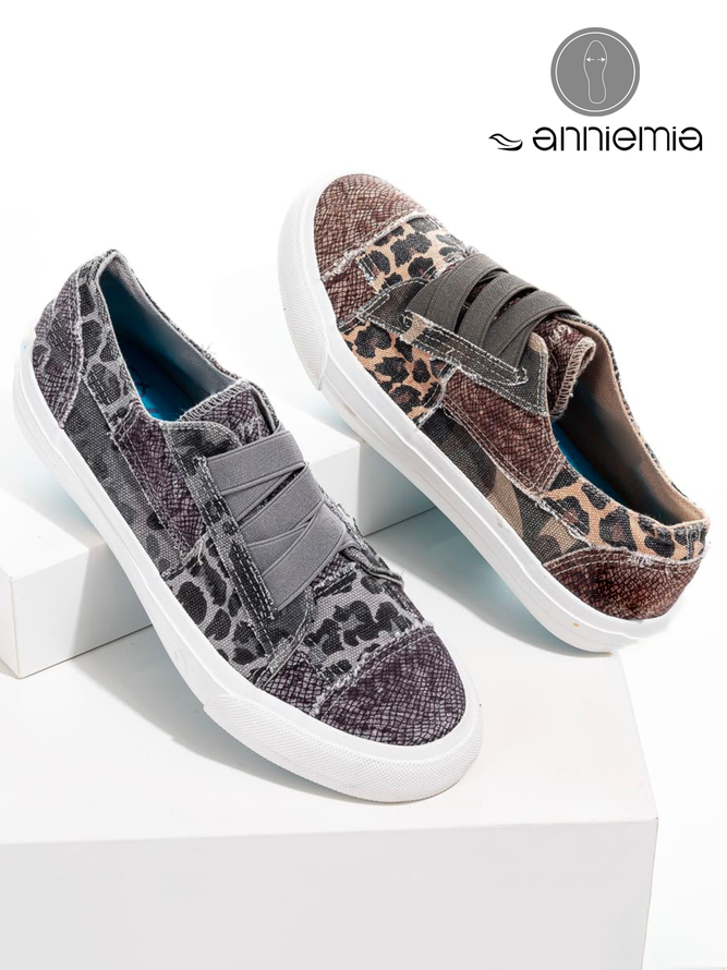Khaki Leopard Camouflage Casual Slip-ons