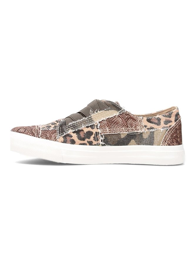 Khaki Leopard Camouflage Casual Slip-ons