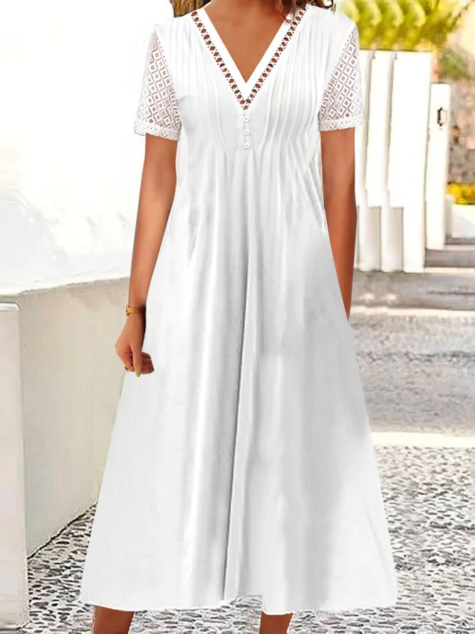 Loose Lace Edge Casual Dress