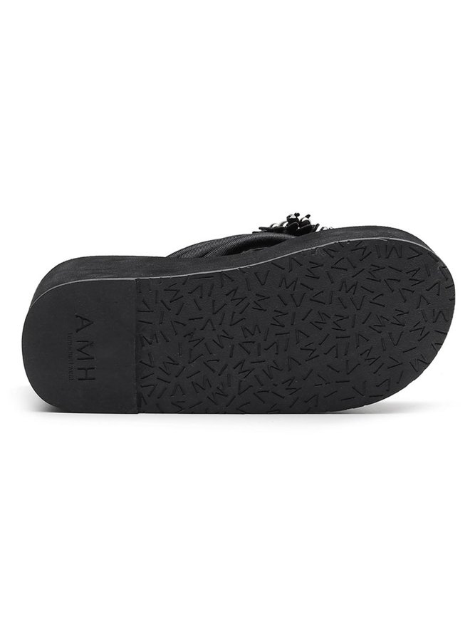 Resort Beaded Platform Flip Flops