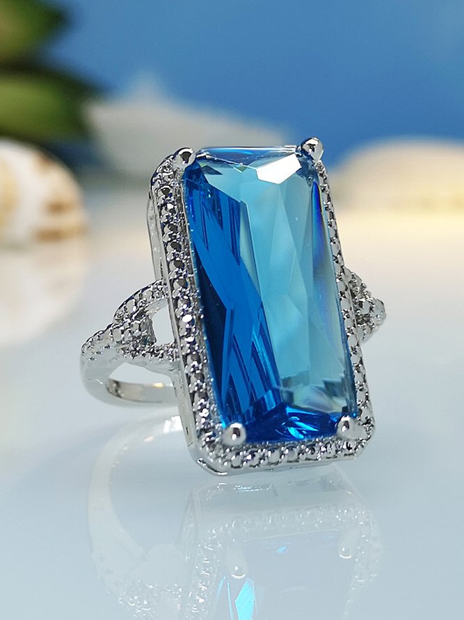 Elegant Sapphire Rings Wedding Party Women Jewelry