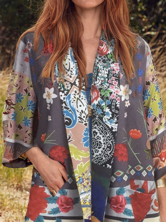 Floral Casual Loose Kimono