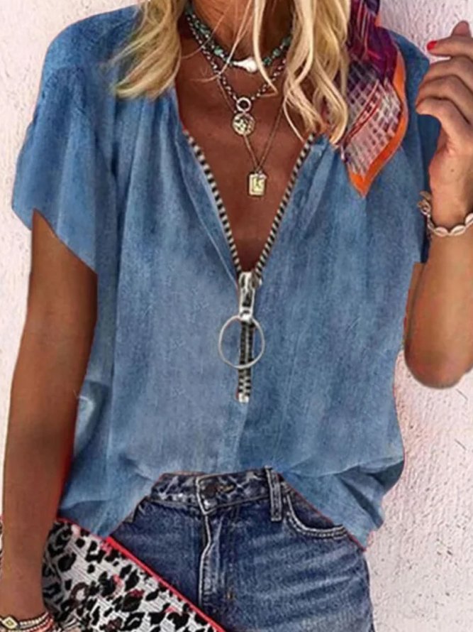 Loose  Plain Casual Shirt