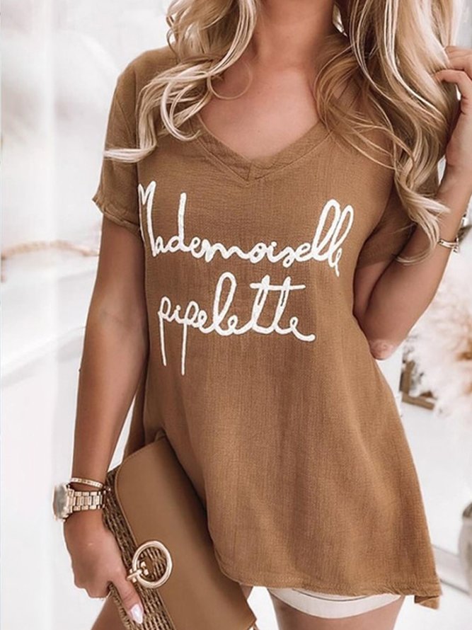 Casual V Neck Loose Shirt