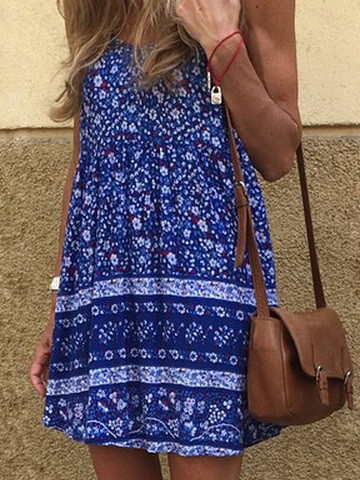 Vacation Floral Spaghetti Loose Dress