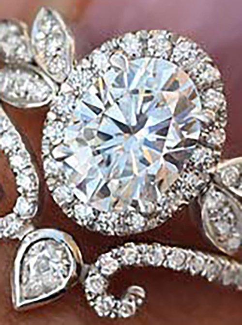 Elegant Crown Molding Diamond Ring Set Wedding Party Anniversary Women‘s’ Jewelry