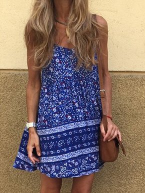 Vacation Floral Spaghetti Loose Dress