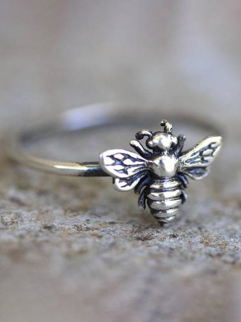 Ethnic Silver Bee Ring Everyday Vintage Jewelry