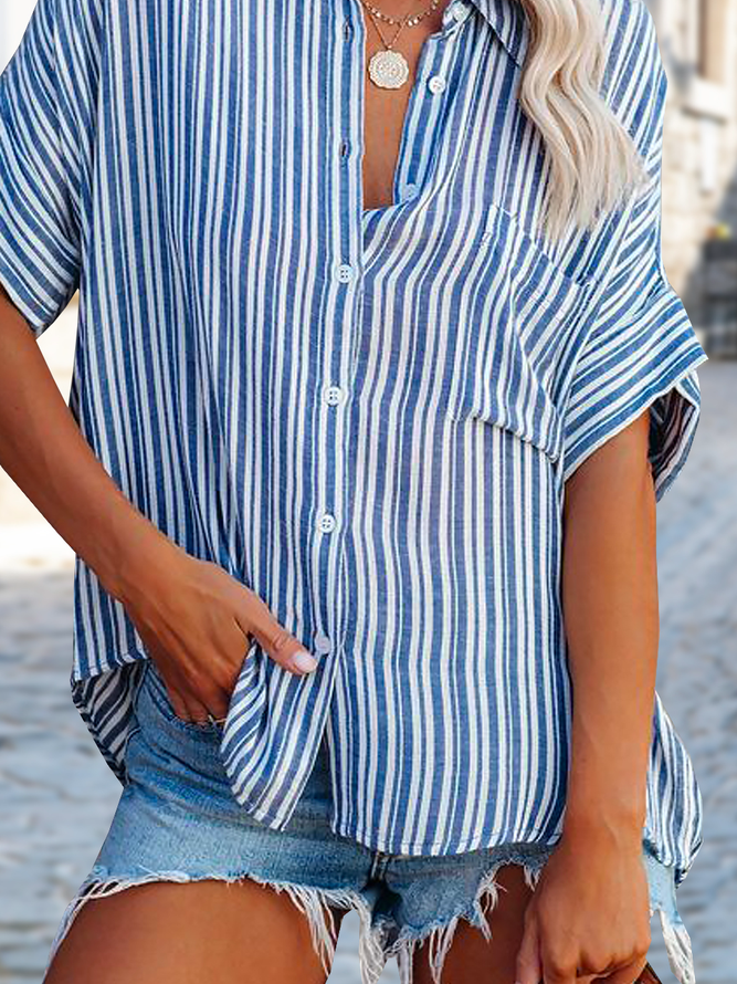 Loose Casual Striped Blouse