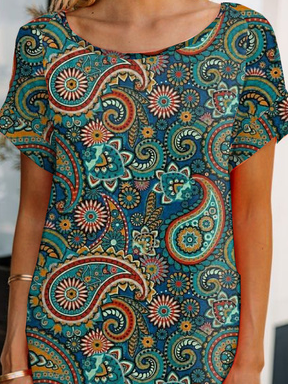 Loose Abstract Jersey Casual Dress