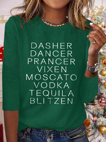 Christmas Dasher Dancer Casual T-Shirt Xmas T-shirt