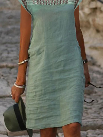 Casual Crew Neck Loose Dress