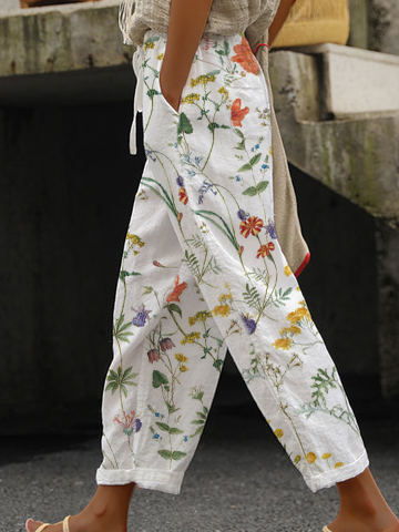 Floral Loose Casual Pants