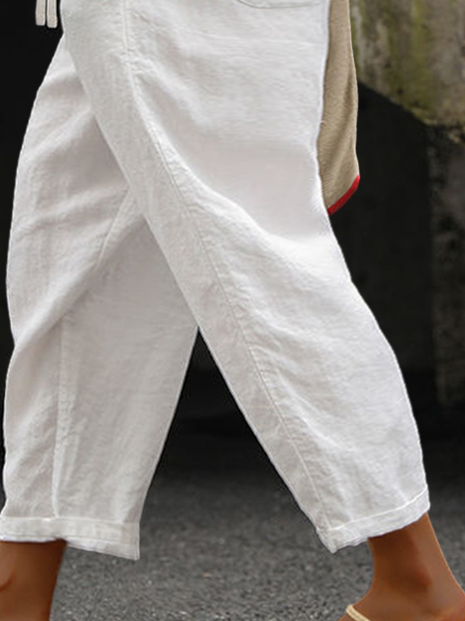 Plus Size Cotton Blends Loosen Pants