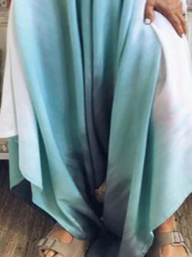 Plus Size V Neck Jersey Loose Casual Dress
