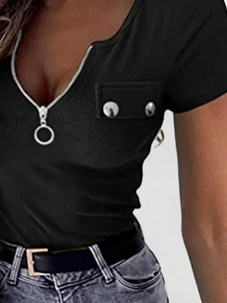 Polyester Cotton Zipper Casual Regular Fit Shirt