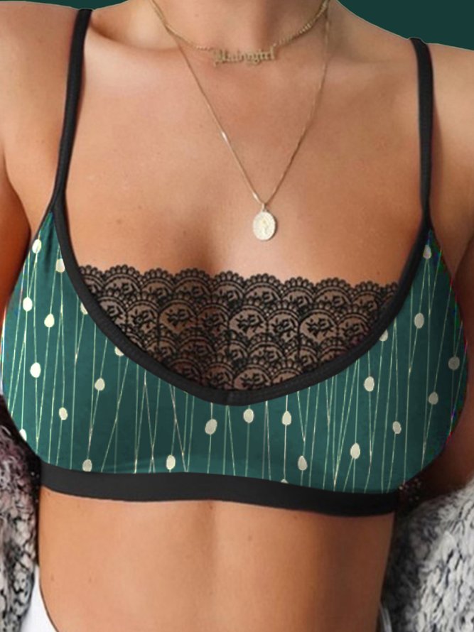 Sexy Perspective Lace Printed Camisole Base Bra
