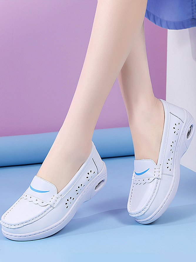 White Comfort Air Cushion Nurse Professional Loafers